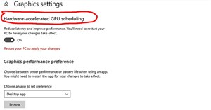 Tắt/bật tính năng Hardware Accelerated GPU Scheduling trong Windows 10