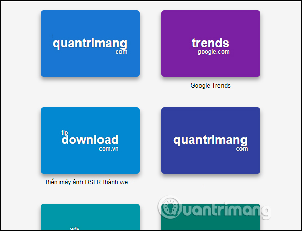 Giao diện Speed Dial trên Chrome