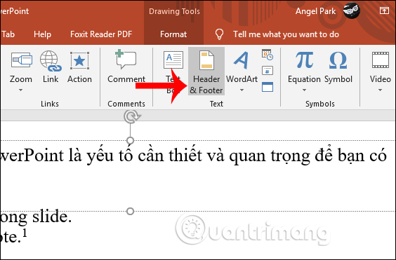 Nhấn vào ảnh để phóng to Chèn Footnote