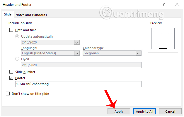 Nhấn vào ảnh để phóng to Nhập nội dung ghi chú