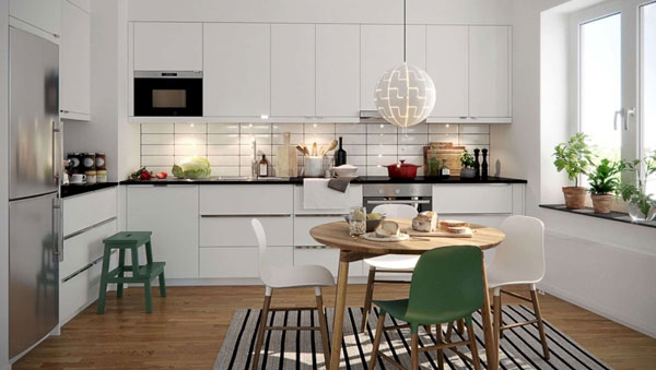 Không gian bếp với thiết kế bố cục đơn giản nhưng vẫn đầy đủ công năng