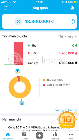 app quản lý thu chi