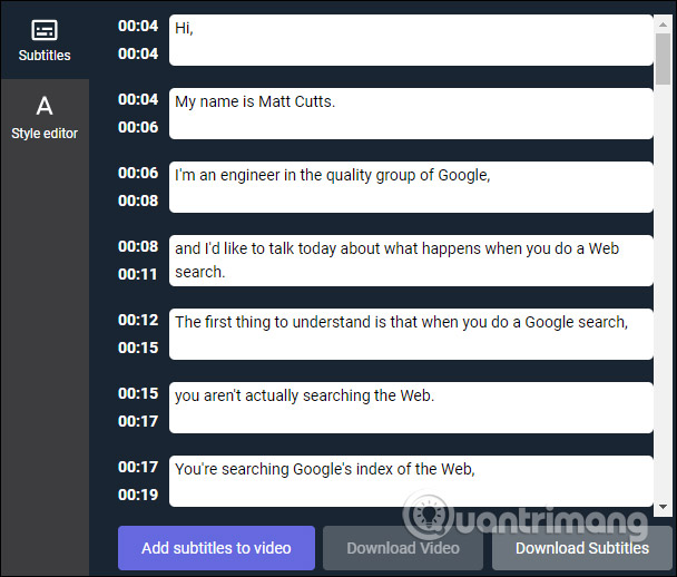 Hiện phụ đề video 