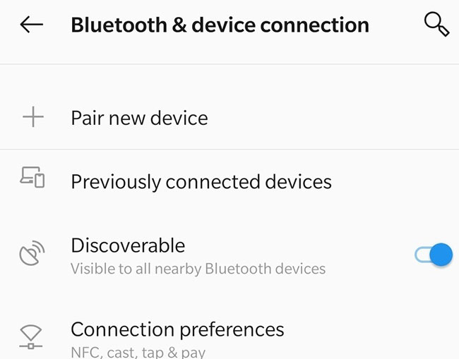 Chọn Bluetooth and device connection