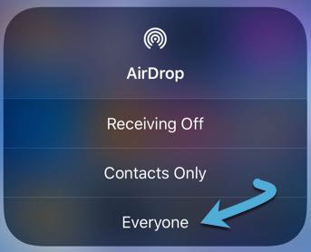 Đặt AirDrop để cho phép truyền từ tất cả mọi người