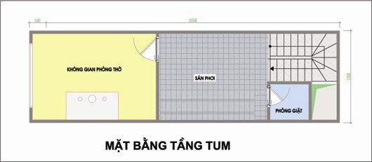 Mặt bằng công năng tầng tum