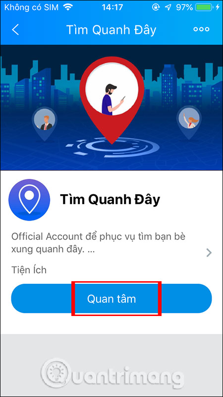 Cách bật lại tính năng Tìm quanh đây trên Zalo