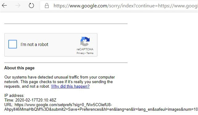 Không có captcha với Bing