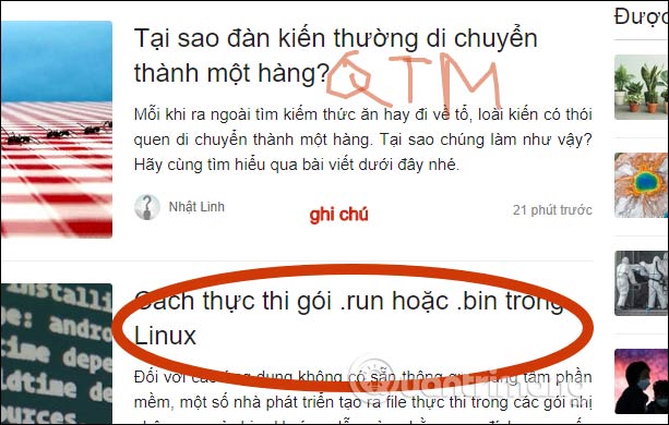 Ghi chú trang web 