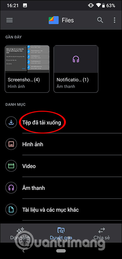 Mục Tệp tải xuống