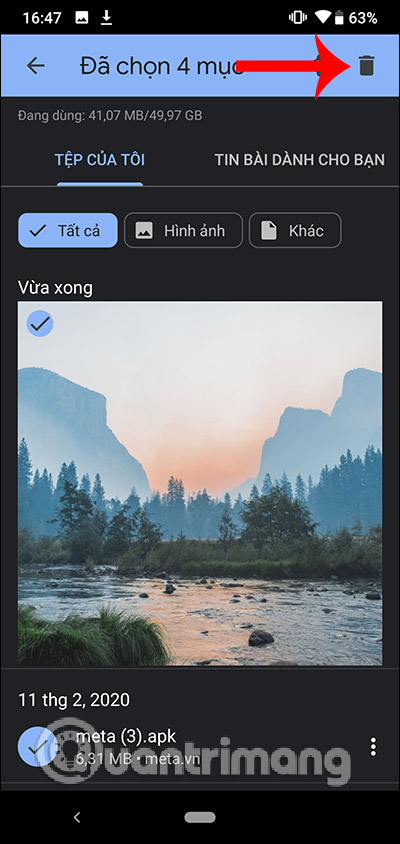 Xóa lịch sử tải trên Android