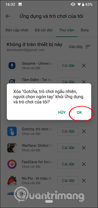 Xóa khỏi CH Play