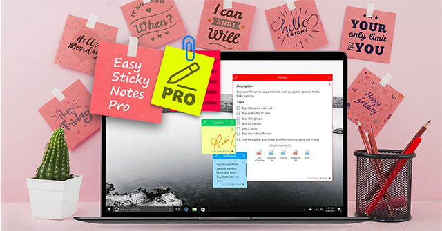 Cách viết ghi chú trên Easy Sticky Notes Pro Windows 10