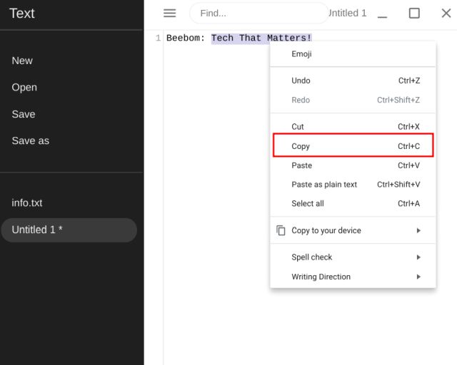 Sao chép văn bản, file và thư mục trên Chromebook