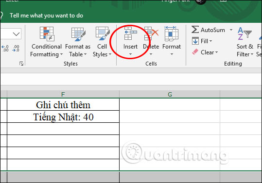 Cách thêm hàng, xóa hàng trong Excel