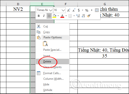 Thêm/xóa cột trong Excel: Tính năng thêm/xóa cột trong Excel giúp người dùng dễ dàng điều chỉnh bố cục của bảng tính một cách nhanh chóng, thuận tiện và linh hoạt. Với tính năng này, bạn sẽ tiết kiệm được nhiều thời gian và công sức trong quá trình chỉnh sửa tài liệu. Hãy xem hình ảnh để tìm hiểu thêm về tính năng này và cải thiện hiệu quả công việc của bạn trong Excel.