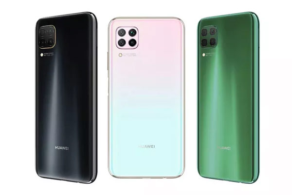 Huawei P40 Lite có ba phiên bản màu sắc bao gồm Đen (Midnight Black), Xanh (Crush Green) và Hồng (Sakura Pink)