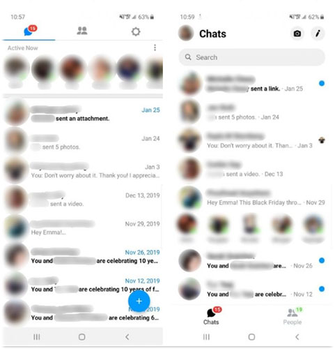 Tin nhắn trong Messenger Lite và Messenger