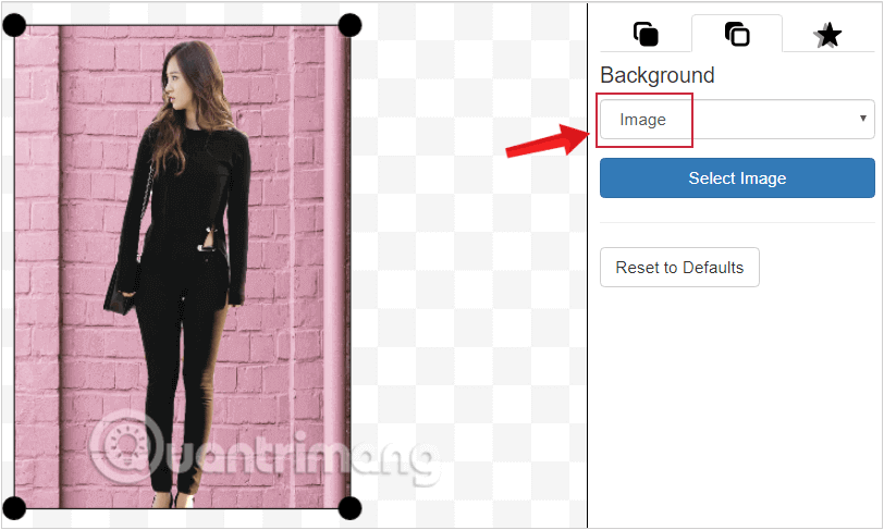 Ứng dụng cho phép thay nền background bằng một hình ảnh khác
