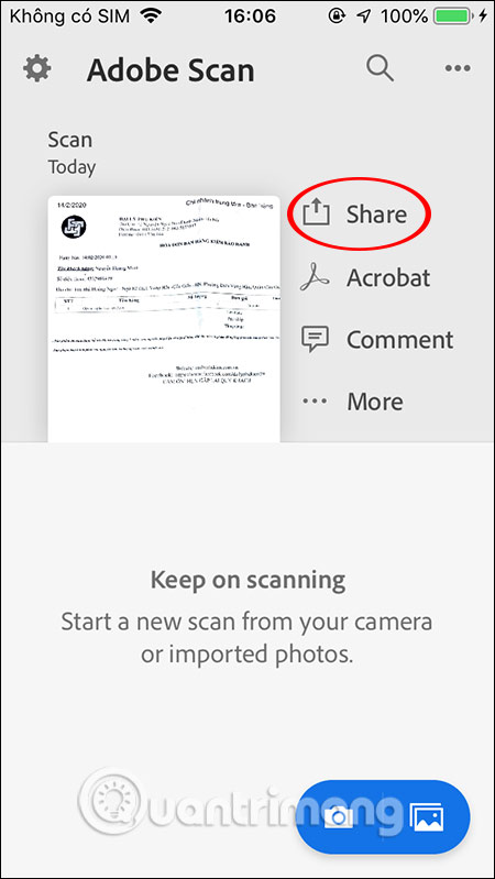 Cách dùng Adobe Scan scan tài liệu trên điện thoại - Ảnh minh hoạ 6