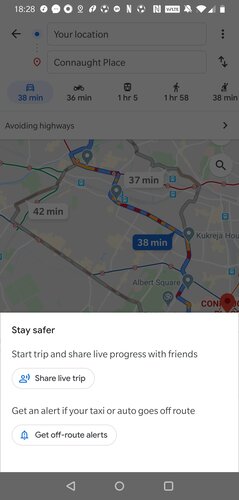 Chọn Get Off-Route Alerts