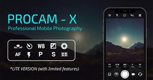 Mời tải ProCam X, ứng dụng biến điện thoại của bạn thành máy ảnh chuyên nghiệp, đang miễn phí