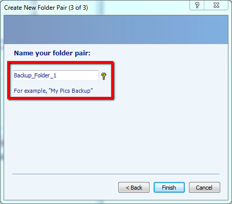 Chọn nút Create New Folder Pair