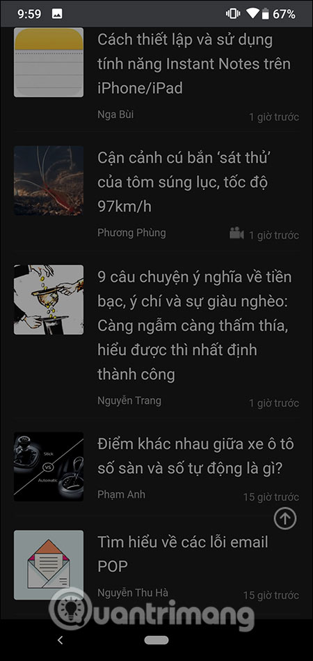 Giao diện Cốc Cốc nền tối