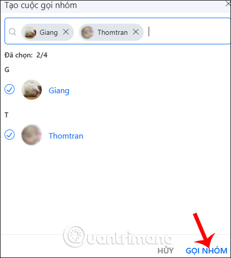 Chọn thành viên 