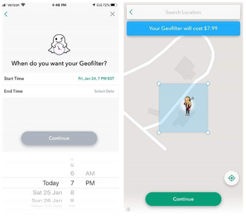 Chọn Continue để tạo một geofence