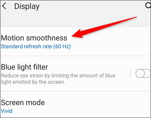 Chỉnh độ mượt màn hình