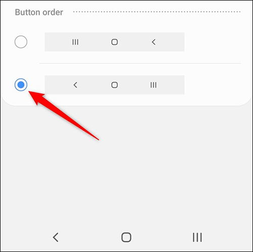 Đổi thứ tự 3 nút điều hướng