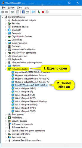 Mở rộng Network adapters trong Device Manager