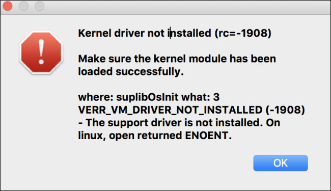 Cách sửa lỗi “Kernel Driver Not Installed (rc=-1908)” trên Mac