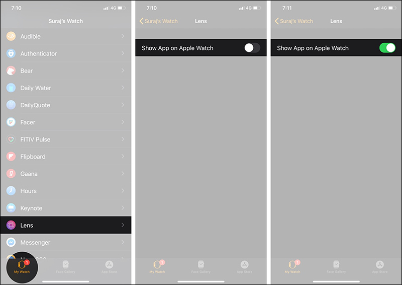 Cài Lens trên Apple Watch 
