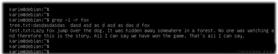 Từ “fox” có trong cả hai file test.txt và tree.txt