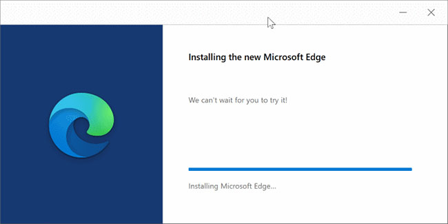 In a few minutes, the reinstall of Edge will be complete