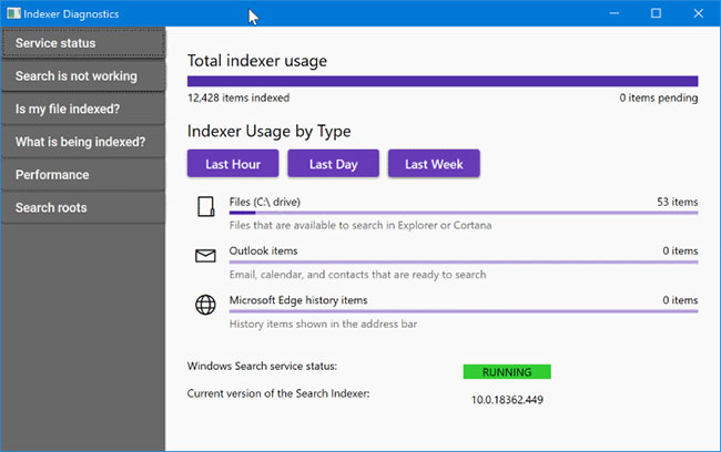 Tải Indexer Diagnostic Tool cho Windows 10