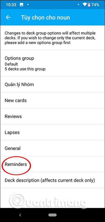 Nhắc nhở học