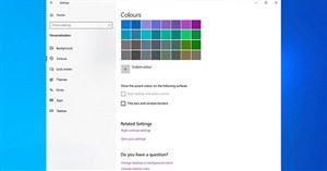 Bật/tắt việc hiển thị màu cho Start, Taskbar và Action Center trên Windows 10