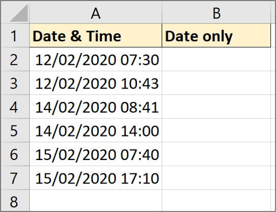Xóa phần thời gian khỏi ngày và dấu thời gian trong Excel
