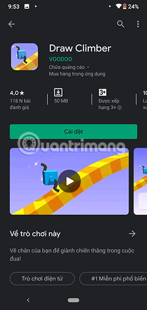 giao diện tối google play store