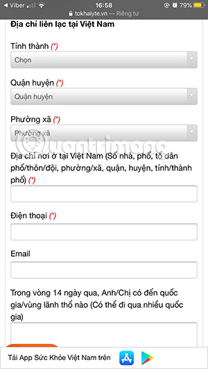khai báo thông tin y tế điện tử
