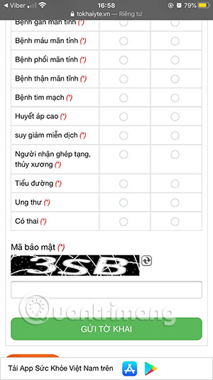 mẫu khai báo y tế