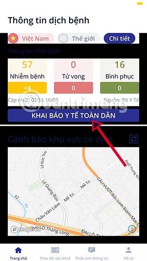 khai báo y tế ncovi
