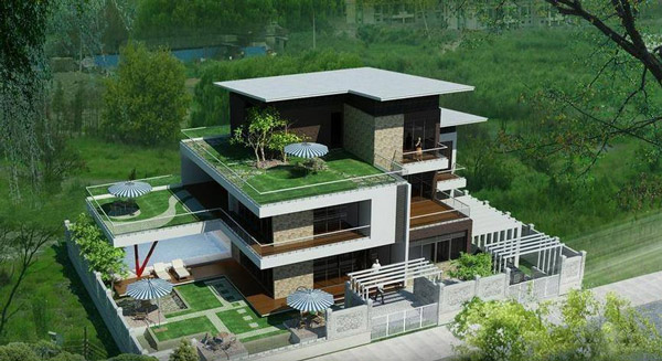 Mẫu biệt thự vườn 3 tầng hiện đại