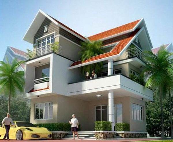 Biệt thự 3 tầng mái thái kiểu dáng mới