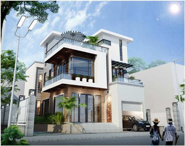 Biệt thự 3 tầng được thiết kế ấn tượng với phong cách hiện đại, trẻ trung