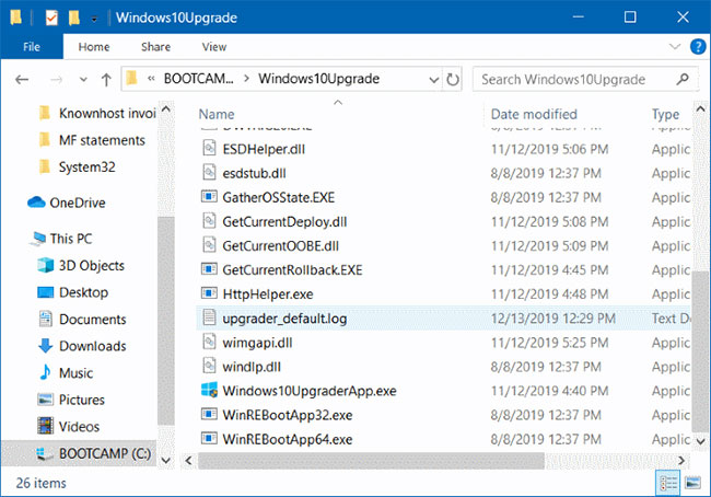 Thư mục Windows10Upgrade