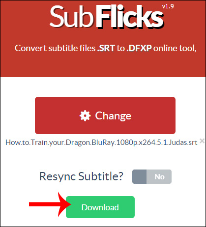 Tải phụ đề đã convert